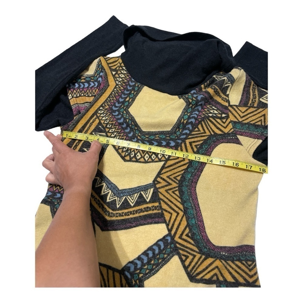 Addie Geo Print Cowl Neck Layered Sweater Dress Tunic L - Picture 9 of 13